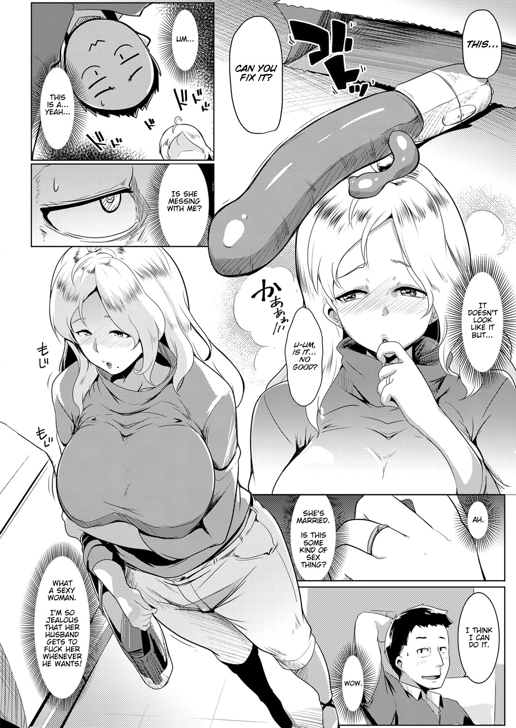 Hentai Manga Comic-A Blonde Housewife's New Toy-Read-2